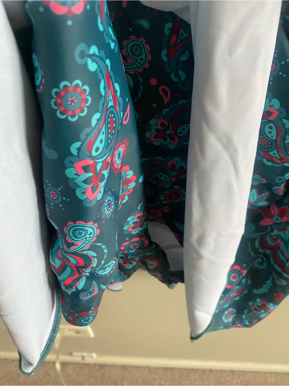 Halter One-Piece Swimdress in Teal‎ Paisley - Picture 7 of 11